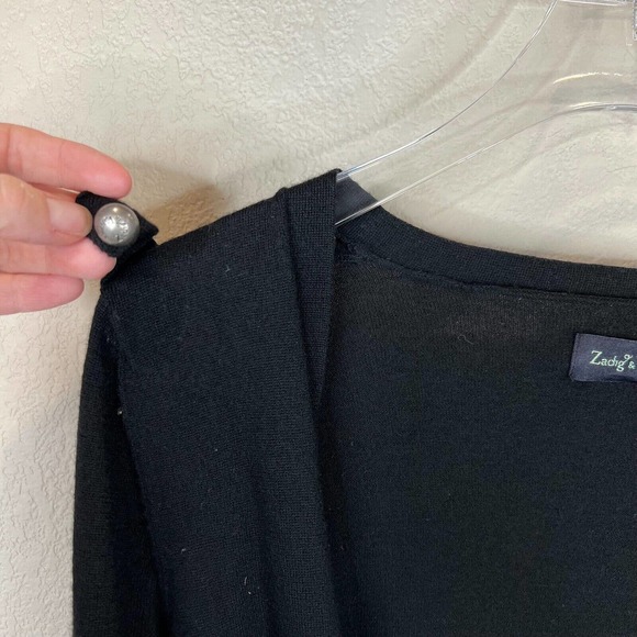 Zadig & Voltaire Womens Canelle Cardigan Sz Small Black Button Front Merino Wool - Picture 2 of 12